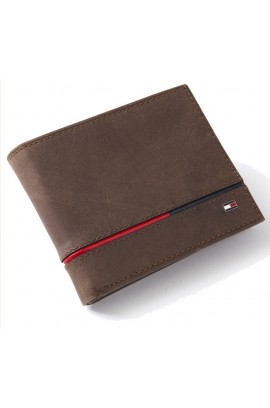 Tommy Hilfiger Men's Leather RFID Bifold Wallet - Brown